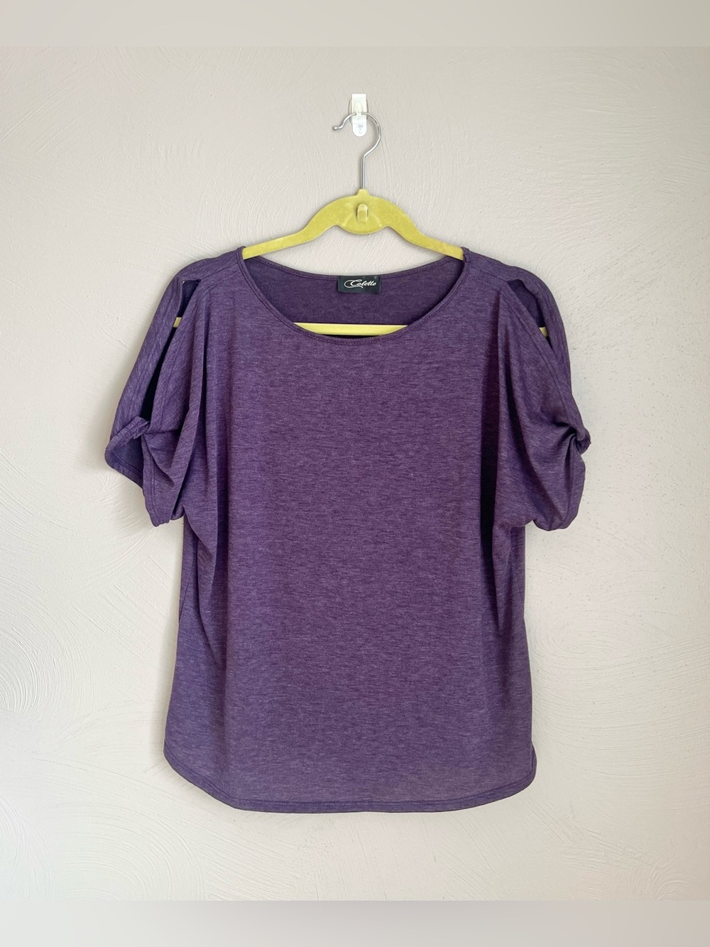 Colette Purple Cold Shoulder Knit Top
